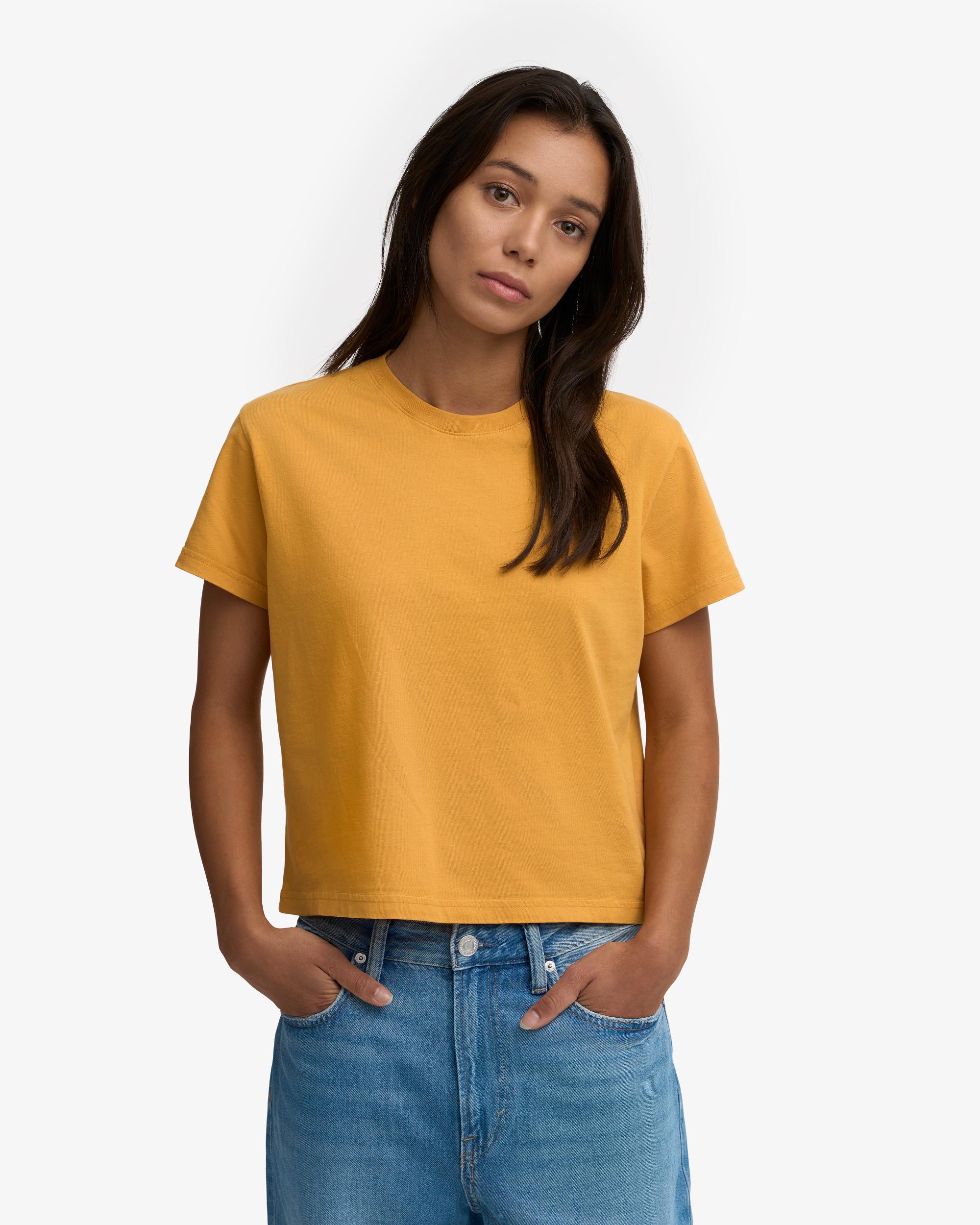 Organic Boxy Crop Tee - Burned Yellow Product Image
