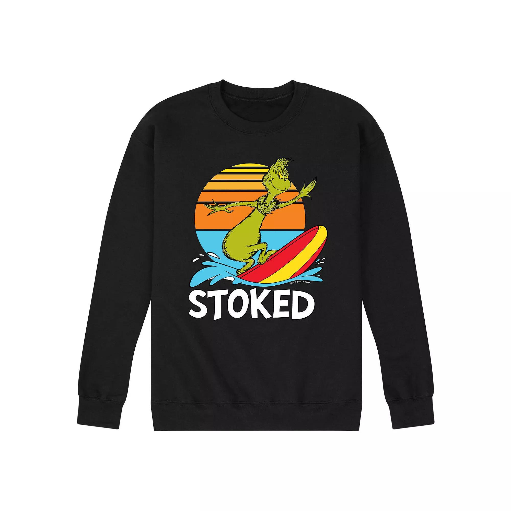 Men's Dr. Seuss The Grinch Stoked Fleece Sweatshirt,  Product Image