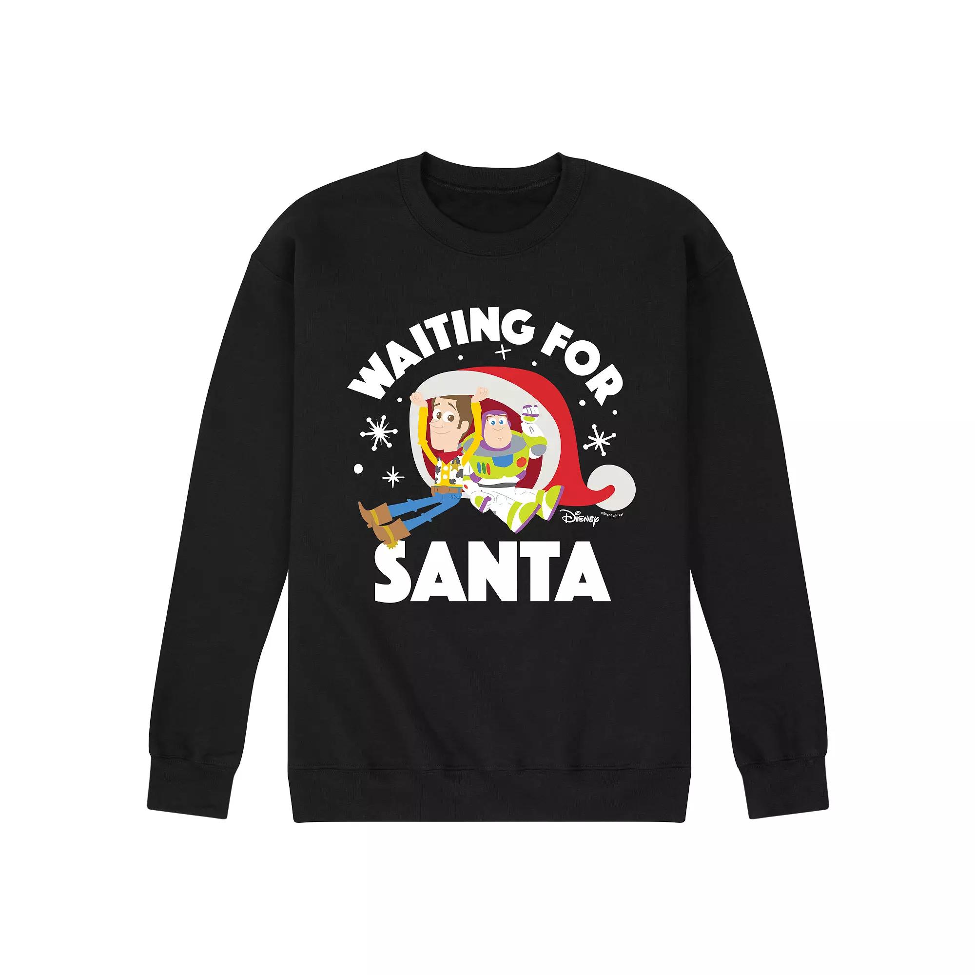 Disney / Pixar's Toy Story Woody & Buzz Lightyear Men's Waiting For Santa Fleece Sweatshirt,  Product Image