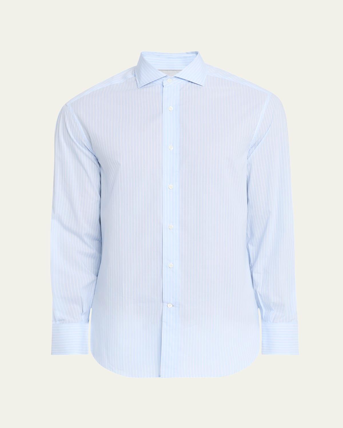 Men's Cotton Chambray Stripe Sport Shirt Product Image