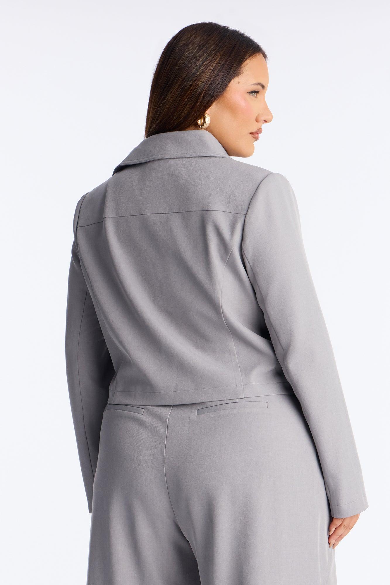Claremont Double Zip Jacket - Grey Female Product Image