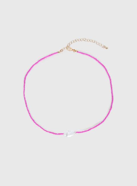 Aruba Pearl Pendant Necklace Pink Product Image