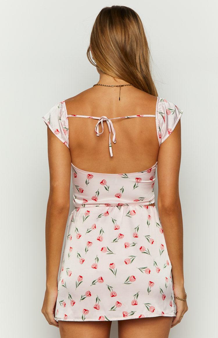 Maeva Pink Satin Tulip Print Top Baby Product Image