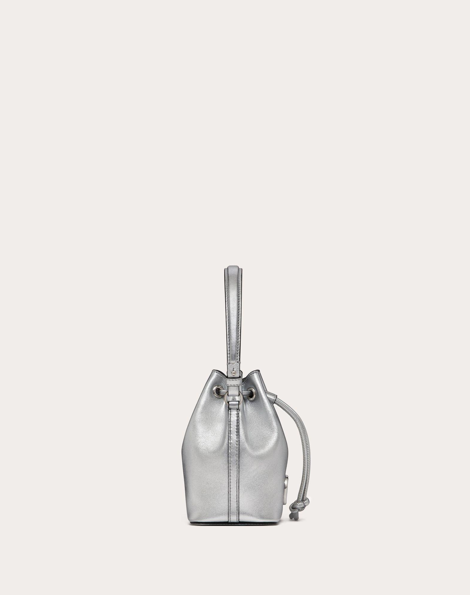 Mini Vlogo Signature Bucket Bag In Metallic Nappa Leather Product Image