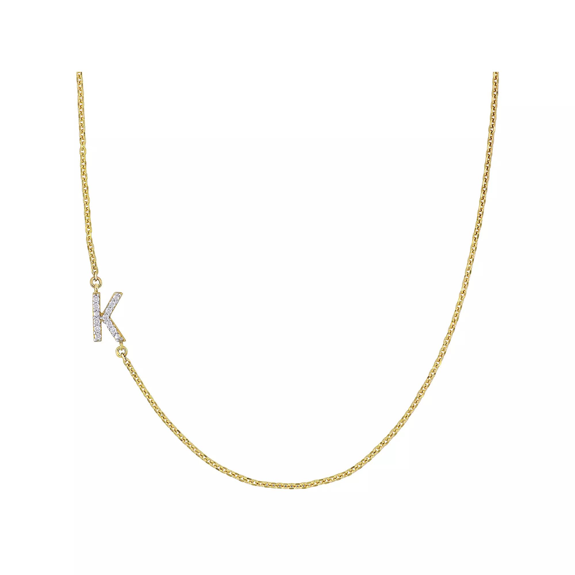 Stella Grace 14k Gold Diamond Accent Initial Necklace, Women's,  Product Image
