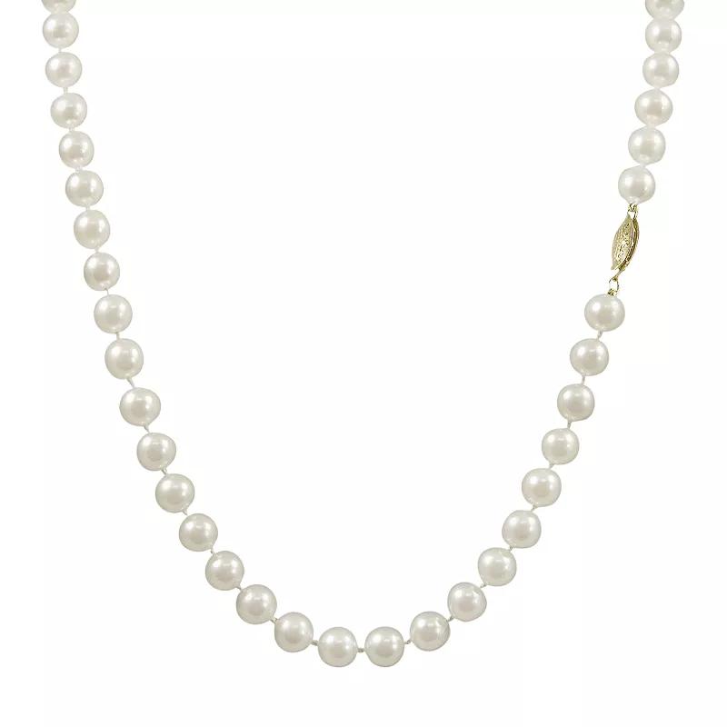 14k Gold Akoya Cultured Pearl Necklace, Womens White Product Image
