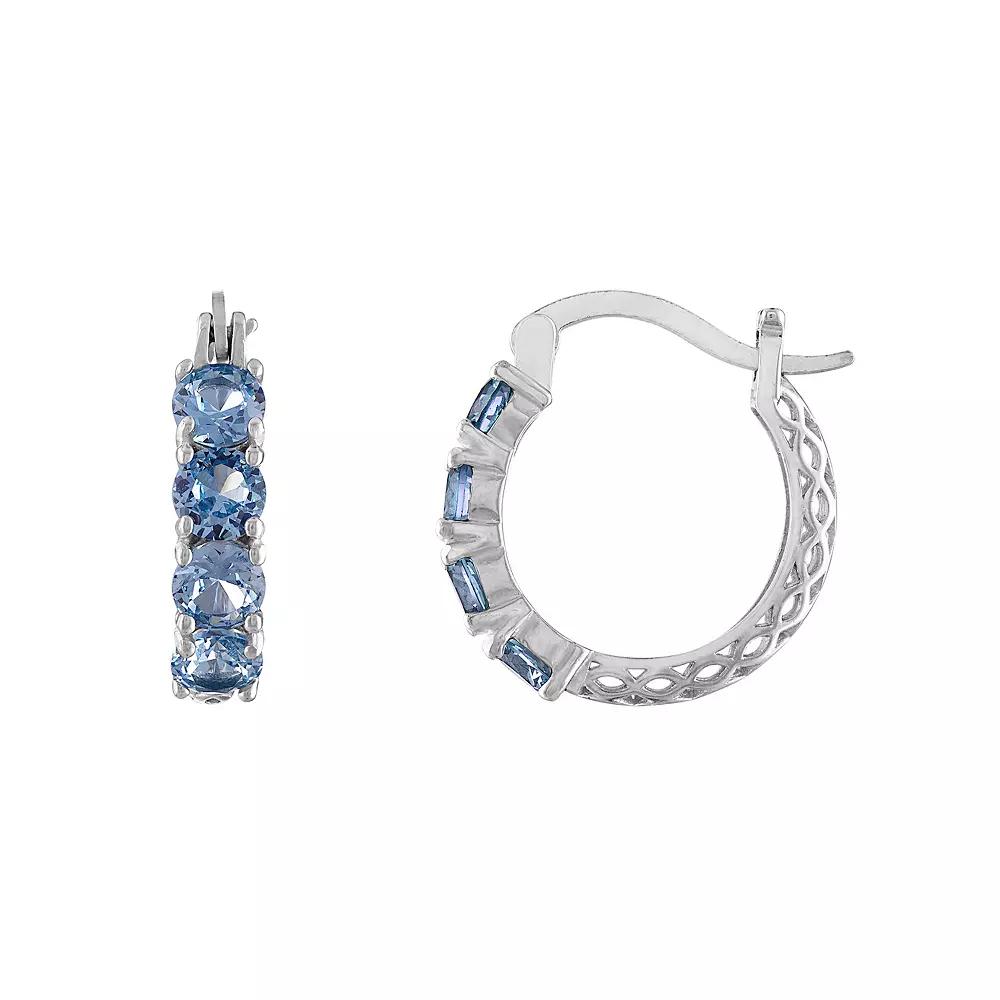 Designs by Gioelli Sterling Silver Filigree Hoop Earrings, Women's, Purple Product Image