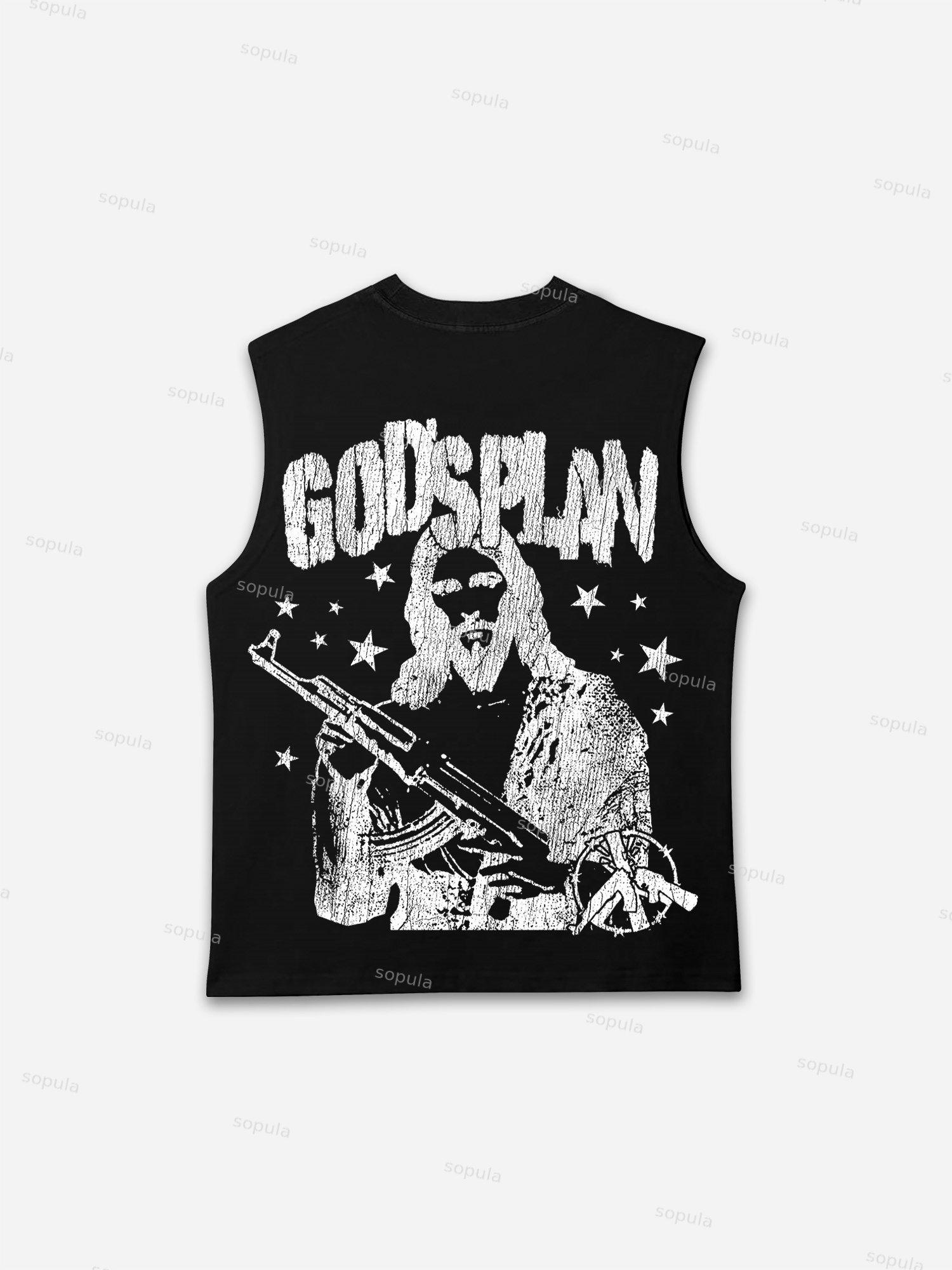 God's Plan Print Tank Top Product Image
