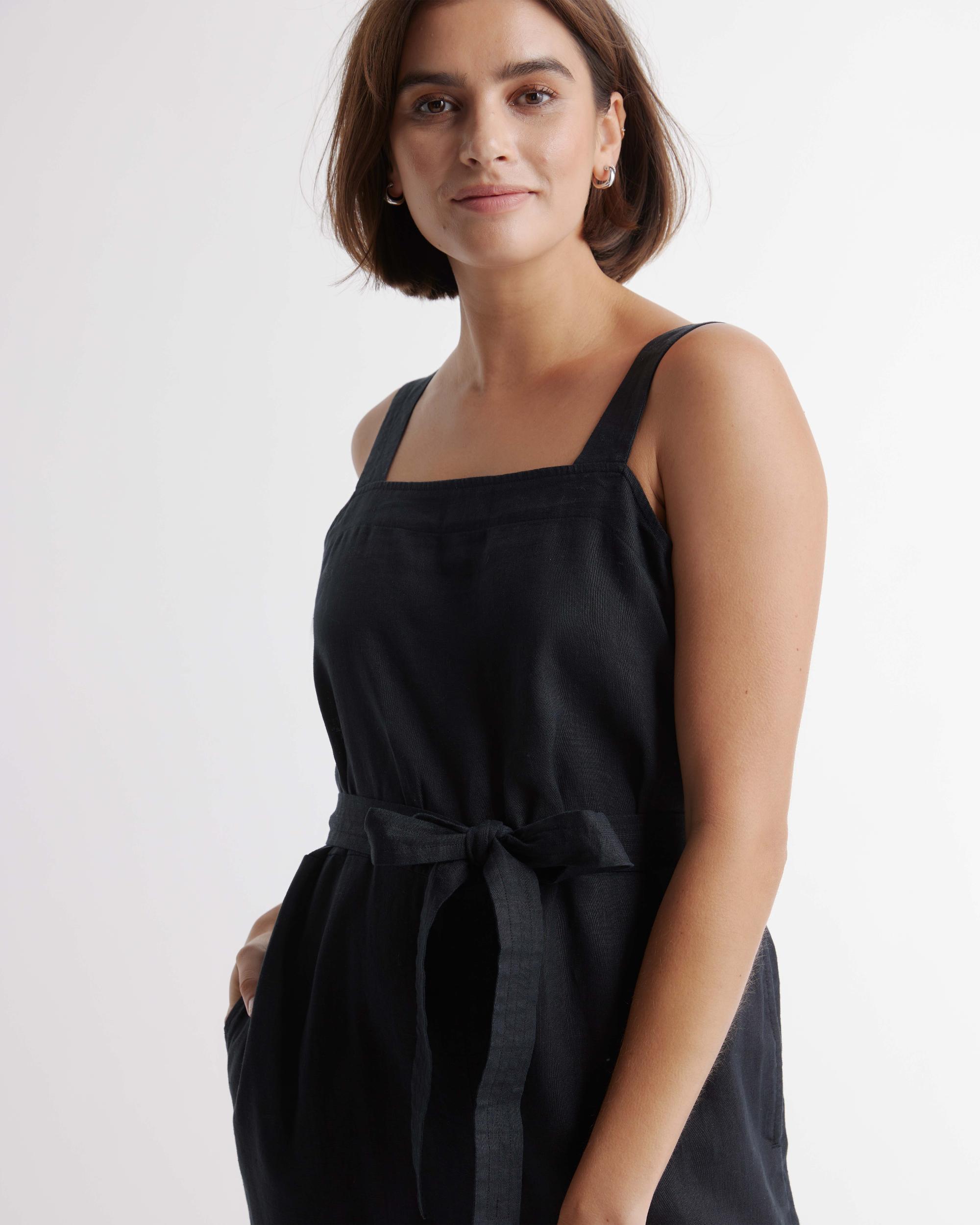 Quince | Women's 100% European Linen Square Neck Jumpsuit Product Image