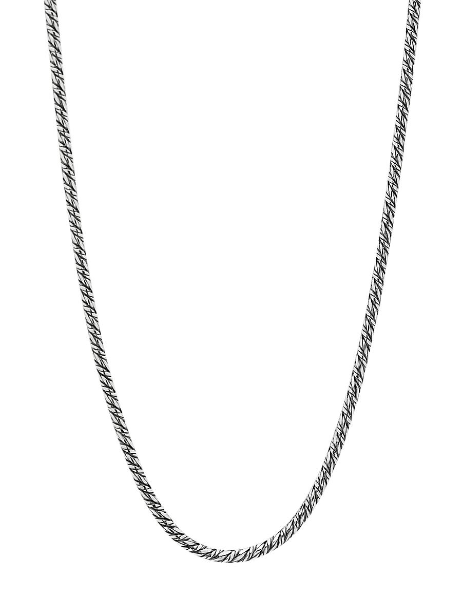 Mens Braided Sterling Silver Chain Necklace Product Image