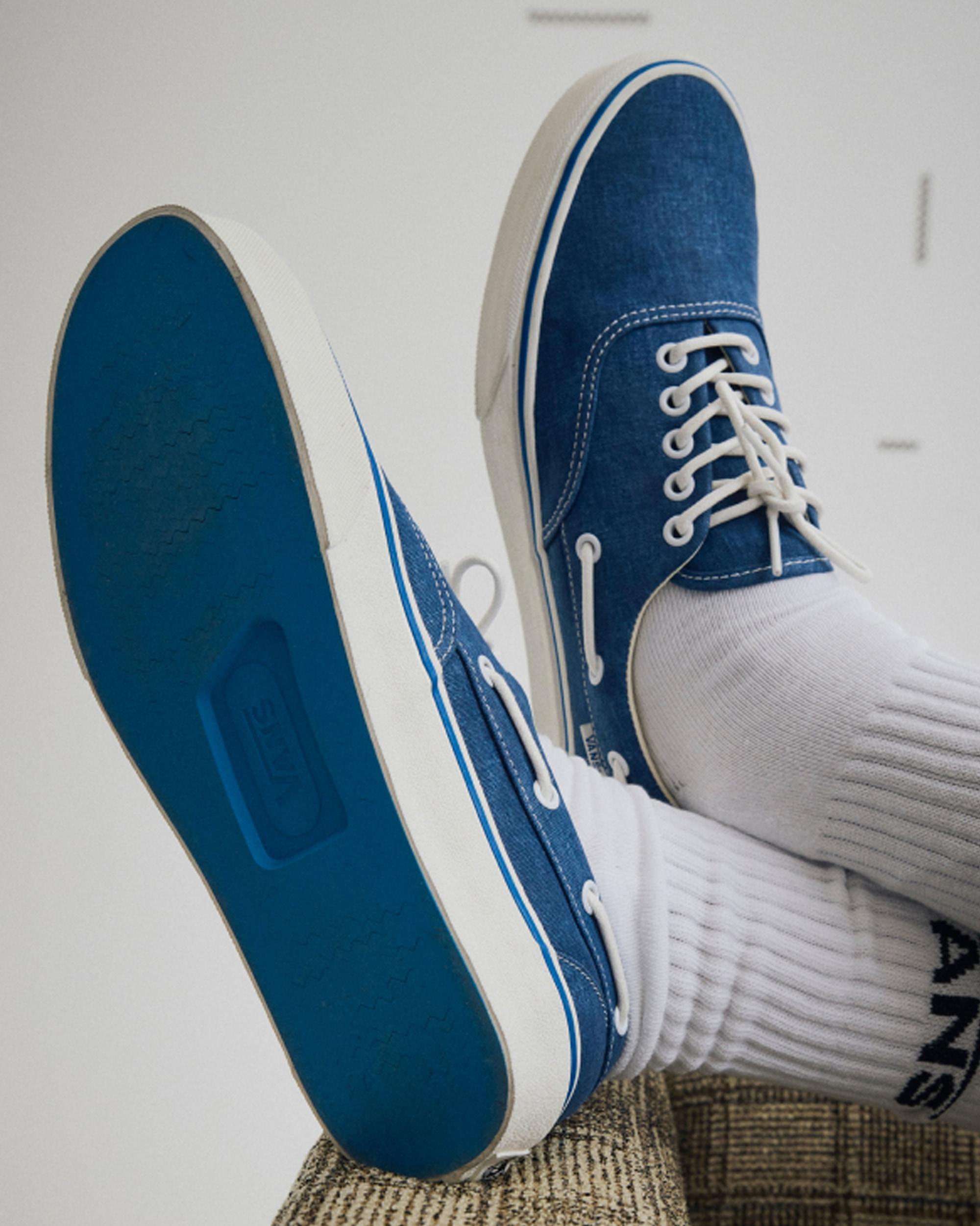 Authentic Boat Shoe in Navy Blue / Marshmallow White| Vans US Product Image