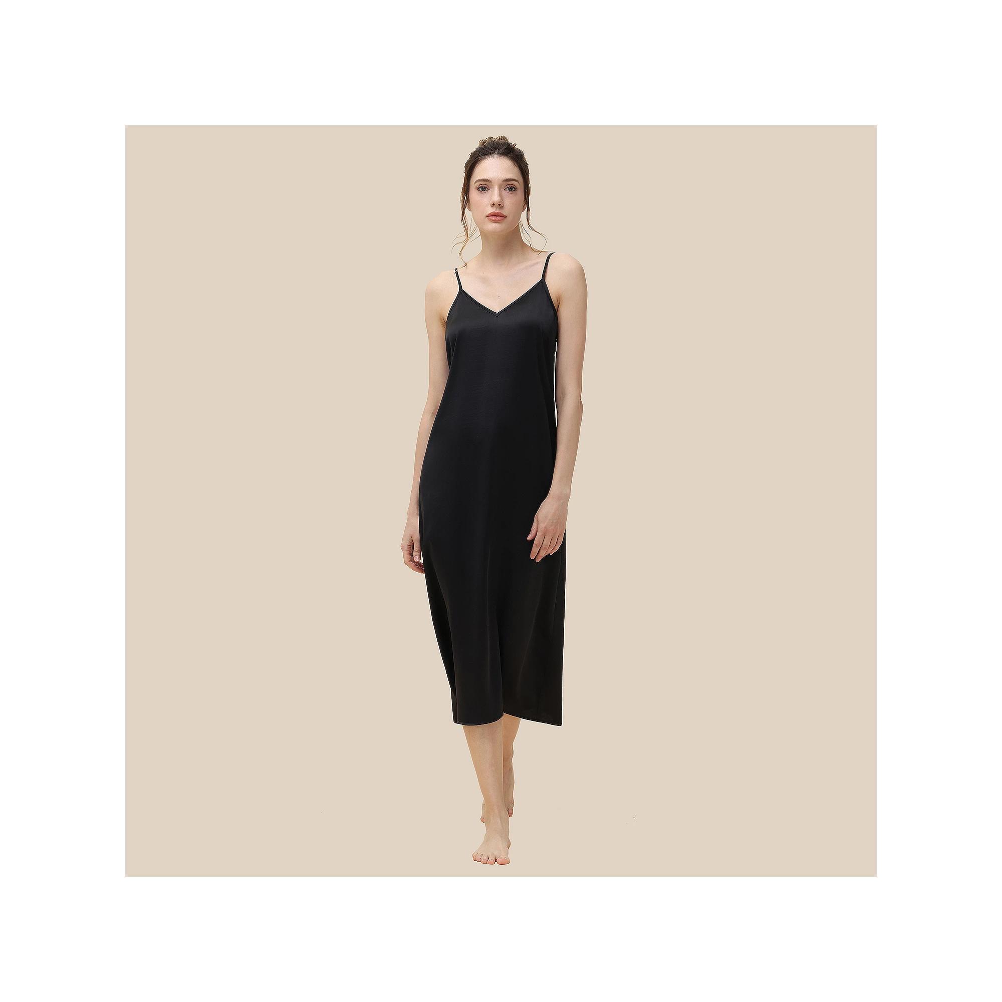 Women's Adyson Parker Satin Chemise, Girl's, Size: Large, Black Beauty Product Image