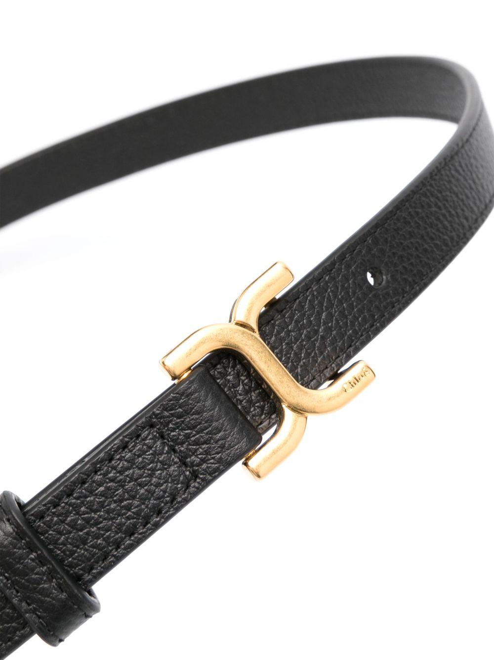 CHLOÉ Chloe Marcie Small Leather Belt In Black Product Image