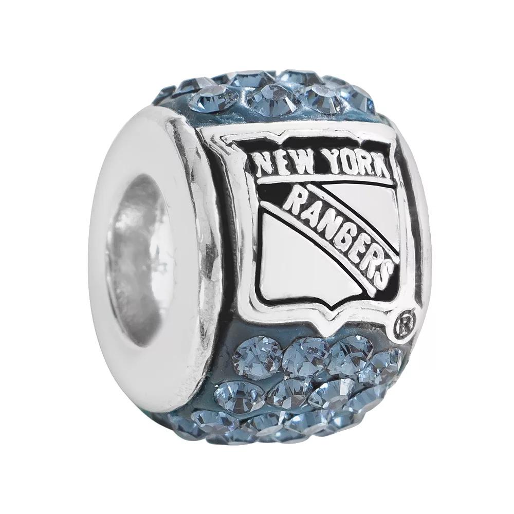 LogoArt New York Rangers Sterling Silver Crystal Logo Bead, Women's, Montana Blue Product Image