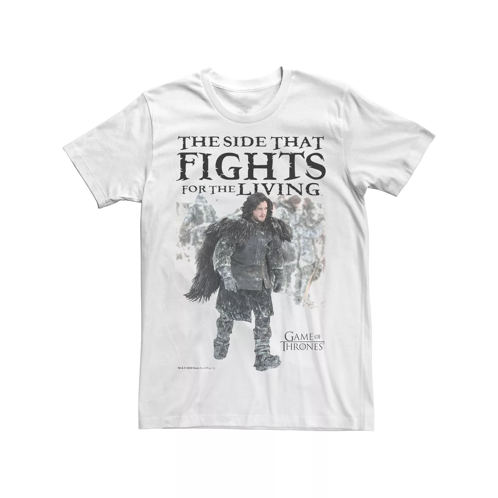 Men's Game Of Thrones Jon Snow Fights For The Living Tee, Size: XXL, White Product Image