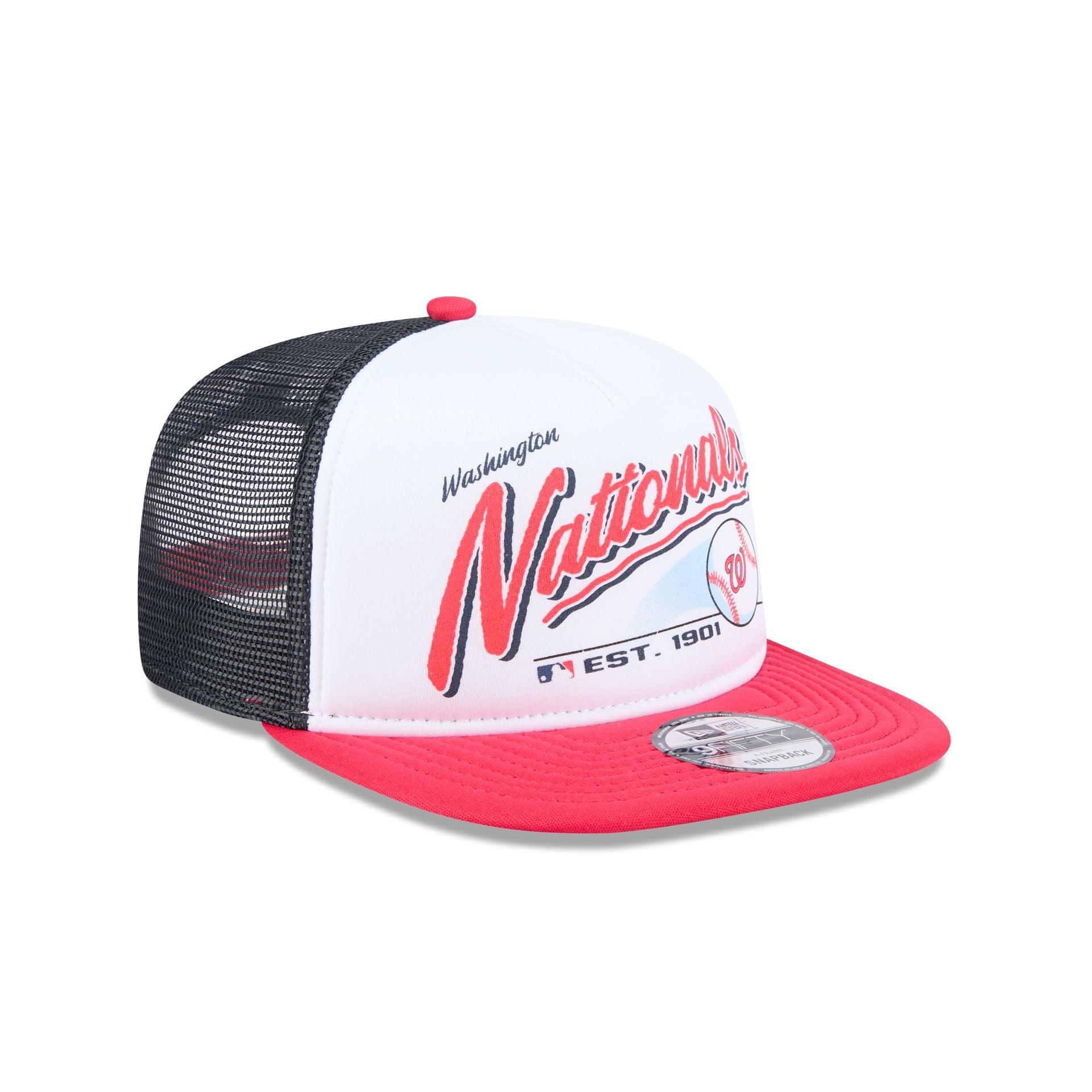 Washington Nationals Retro Script 9FIFTY A-Frame Trucker Hat Male Product Image