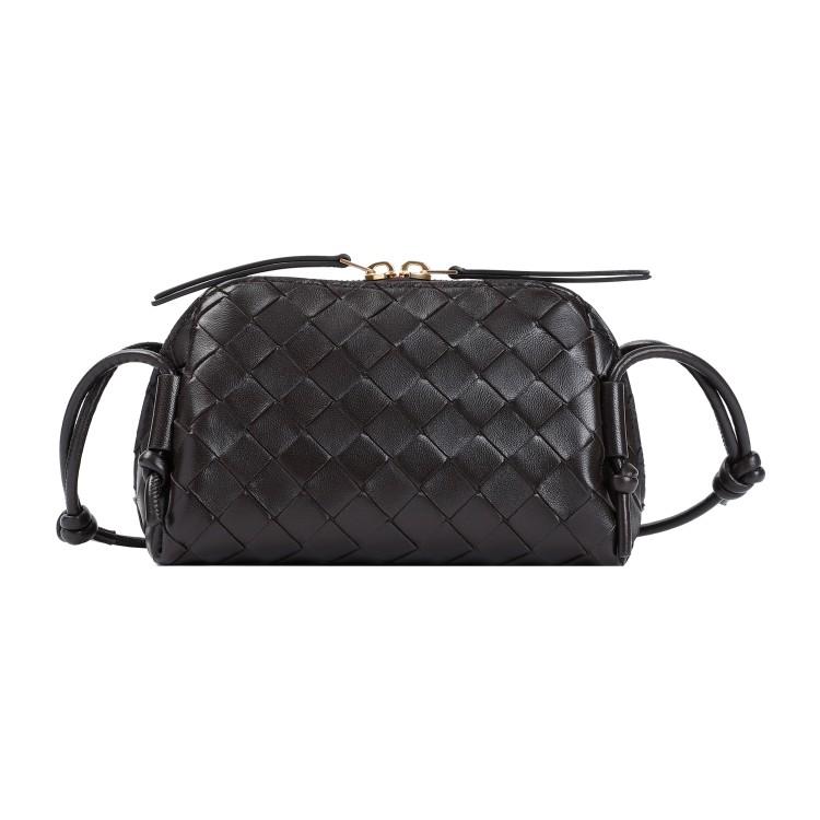 BOTTEGA VENETA Concert Mini Intrecciato Leather Pouch In Black Product Image