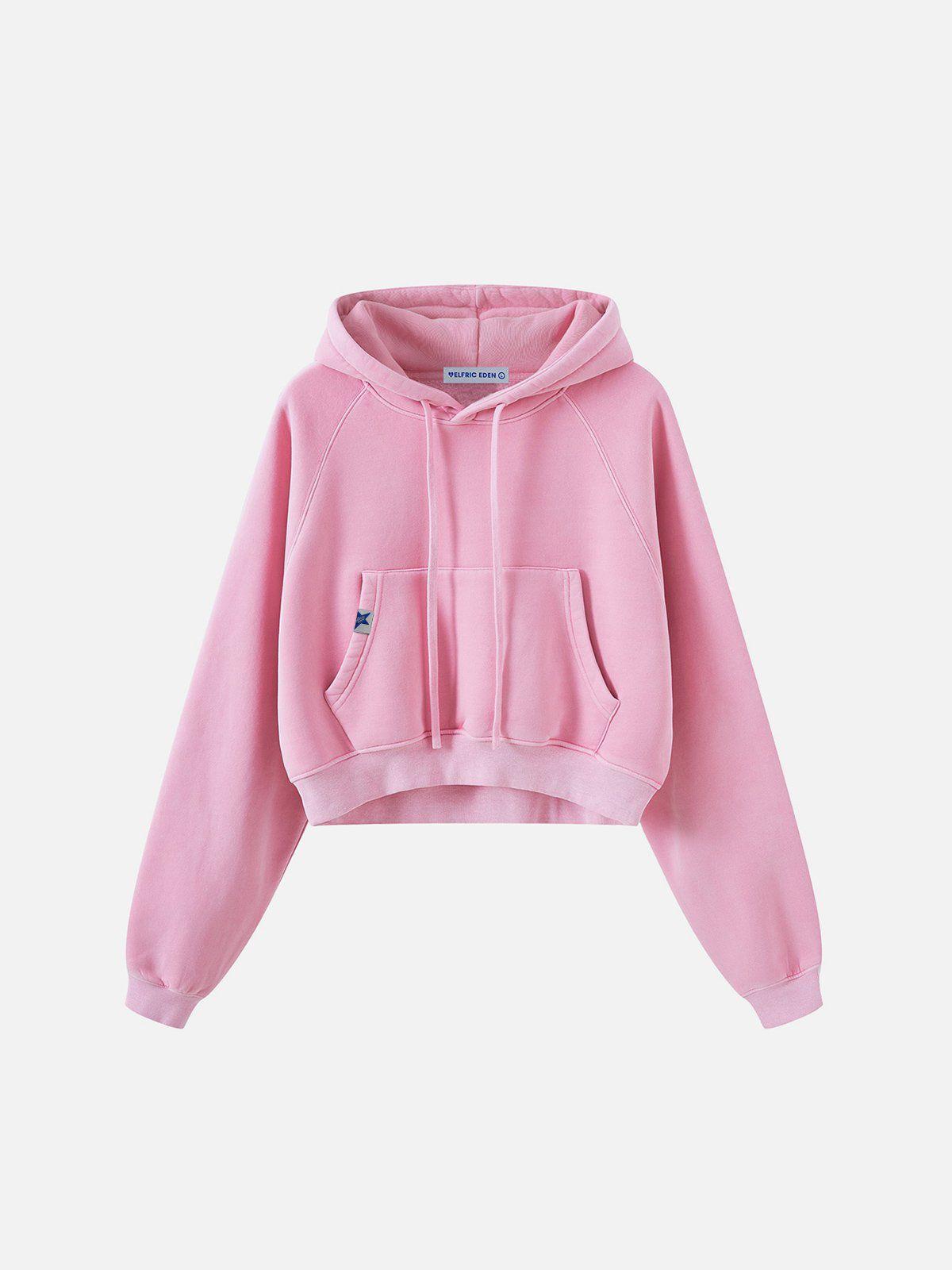 Aelfric Eden Cropped Raglan Sleeve Washed Pullover Hoodie Product Image