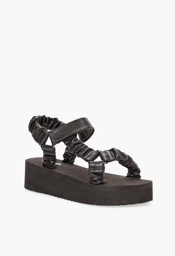 JustFab Margaux Platform Loafer Pump Womens Black/ White Size 8.5 Product Image