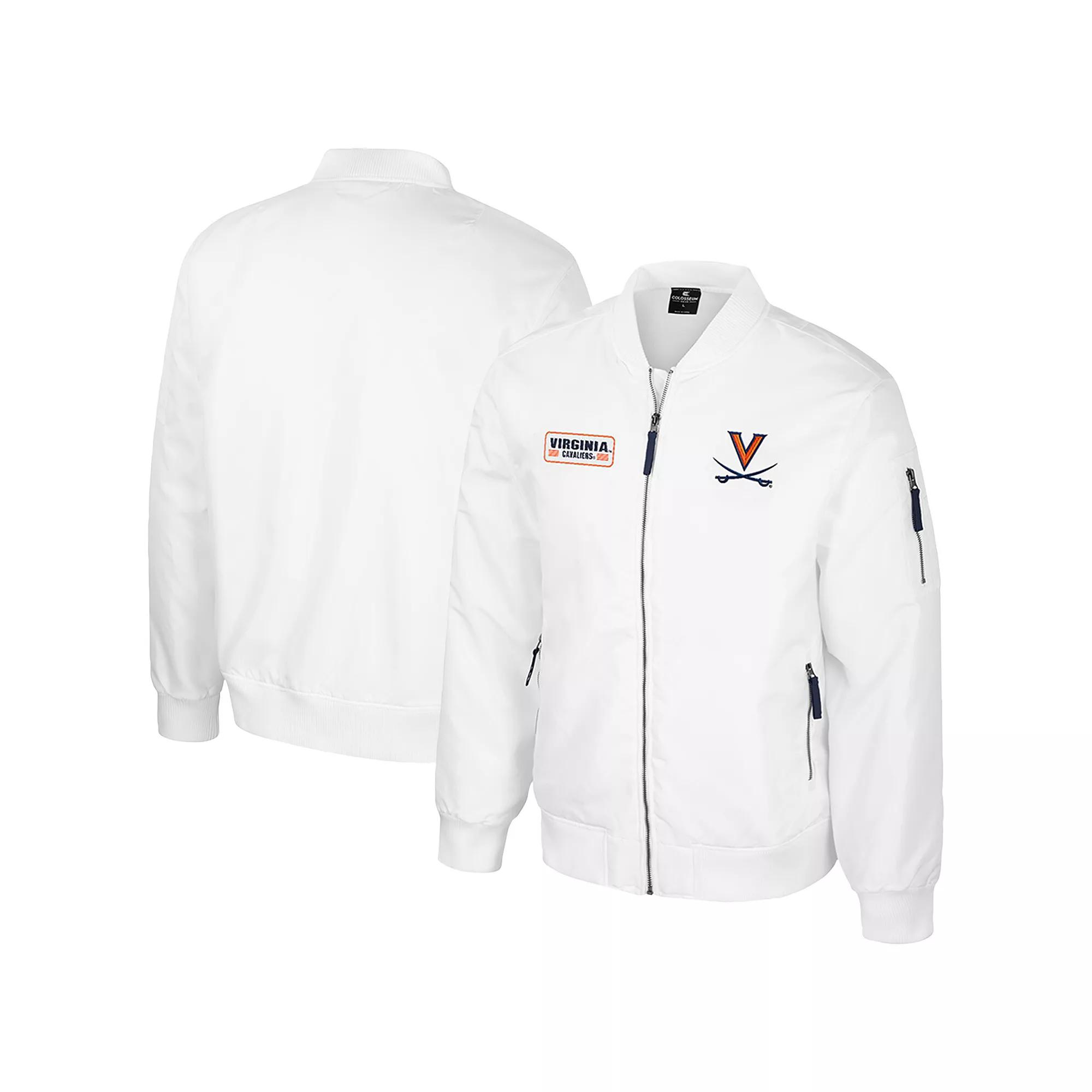Men's Colosseum Virginia Cavaliers White Rabbit Full-Zip Bomber Jacket,  Product Image
