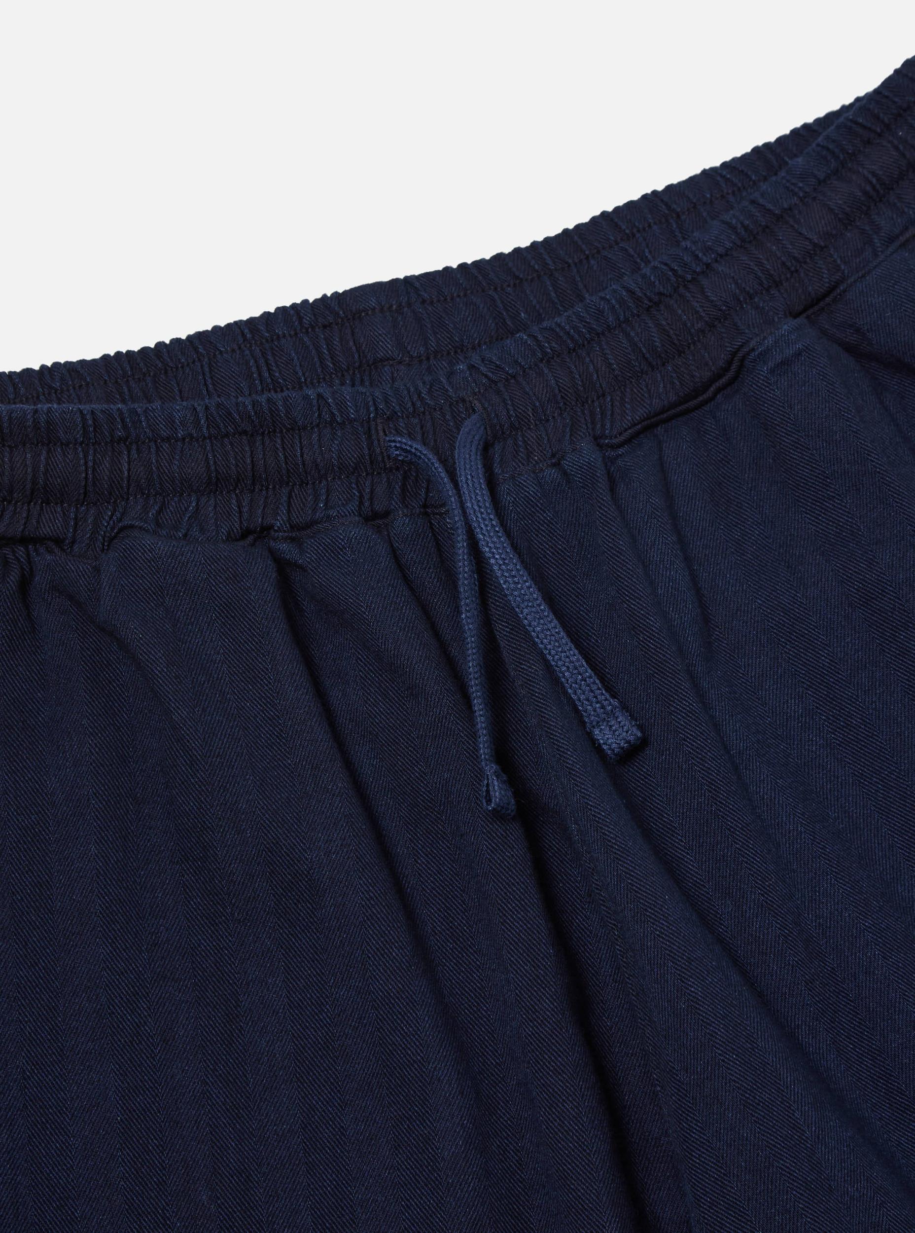 Indigo Herringbone Denim Simple Short Product Image
