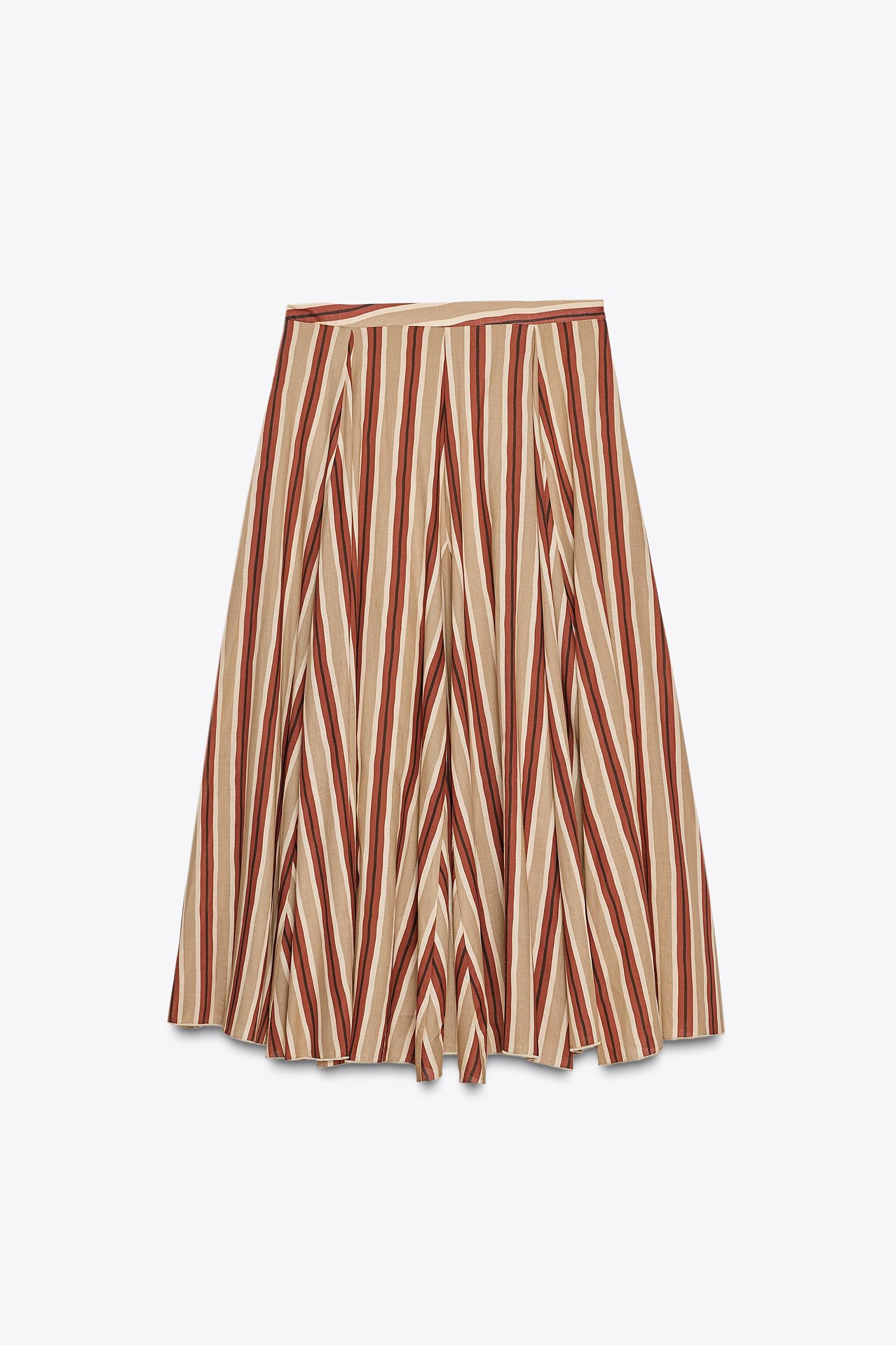 ZW COLLECTION STRIPED MIDI SKIRT Product Image