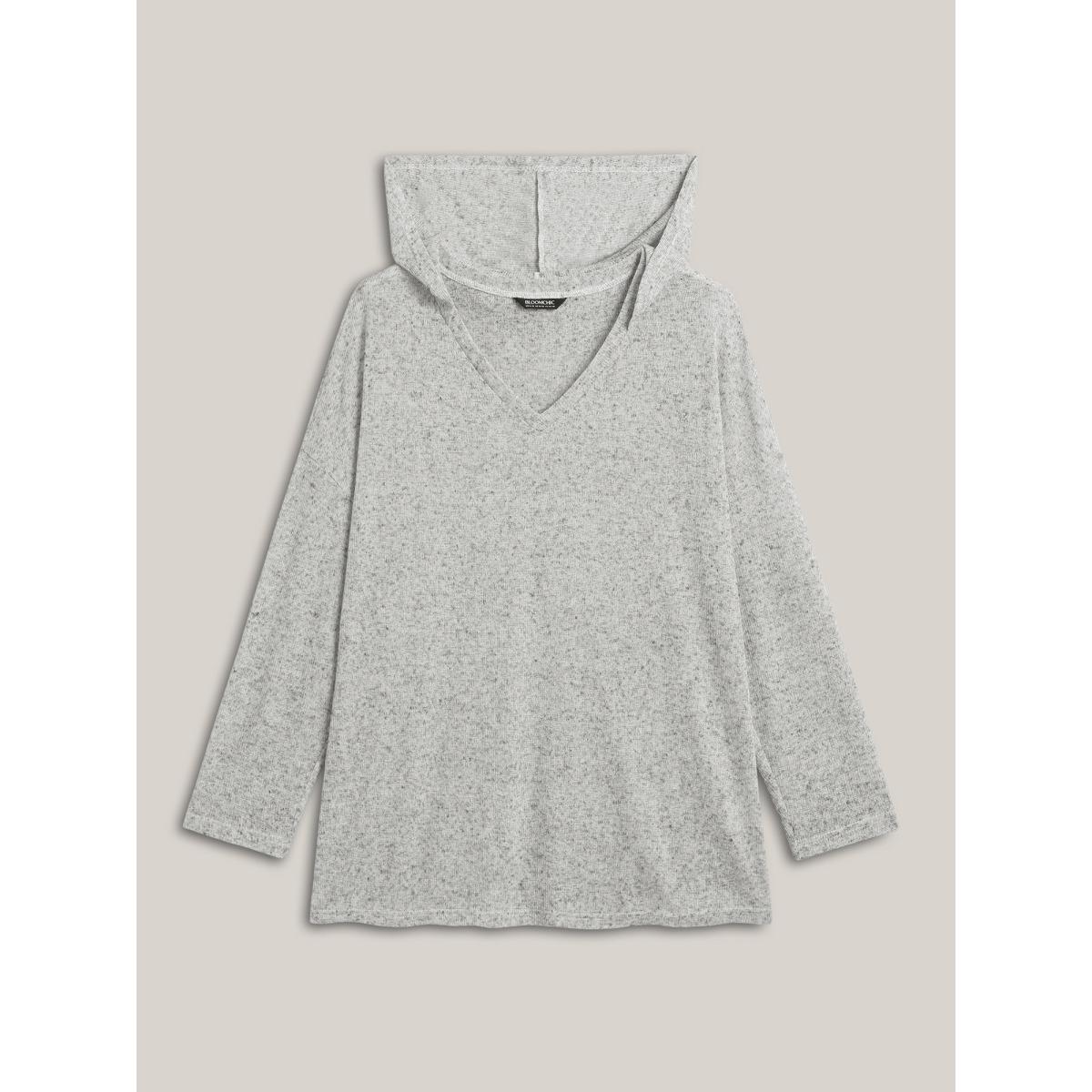 Plus Size Textured Sheer Hooded Everyday T-Shirt Multicolor Women Casual Texture Hooded Everyday T-shirts BloomChic 28/5X Product Image