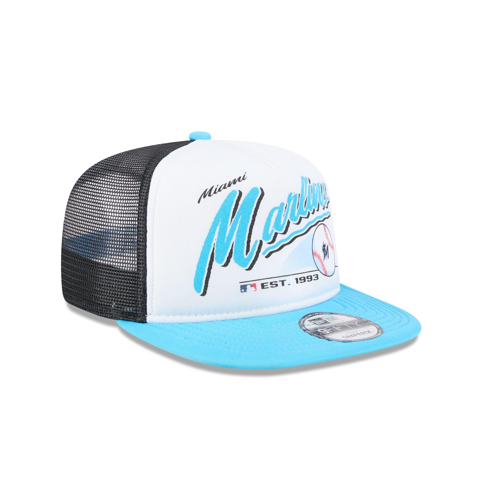 Miami Marlins Retro Script 9FIFTY A-Frame Trucker Hat Male Product Image