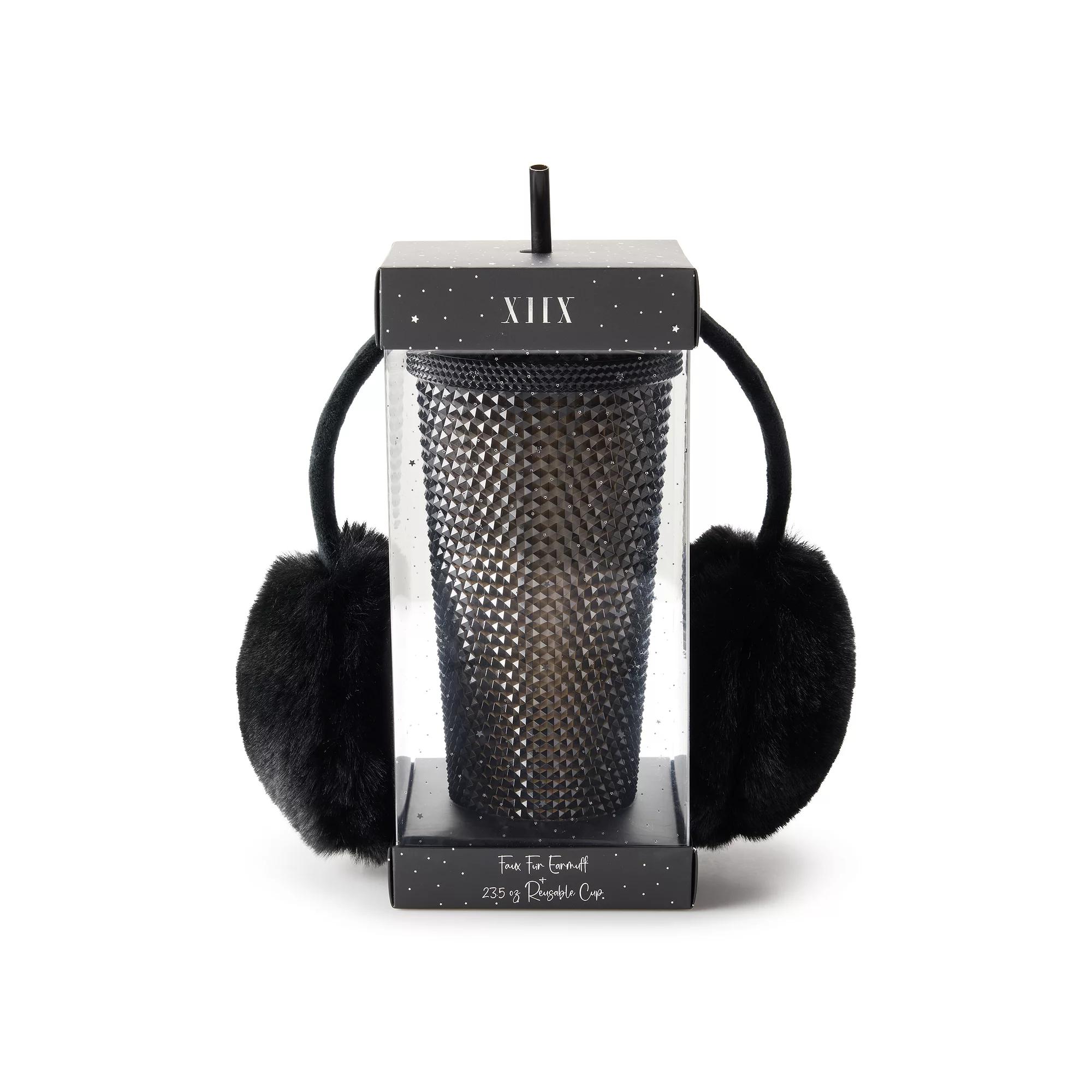 Women's Collection XIIX Textured Tumbler & Earmuff Set, Grey Product Image