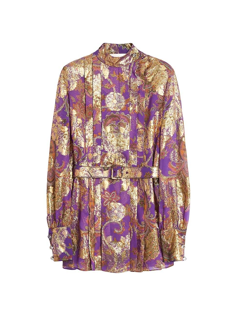 Womens Top in Fil Coupe Lame Cashmere Product Image