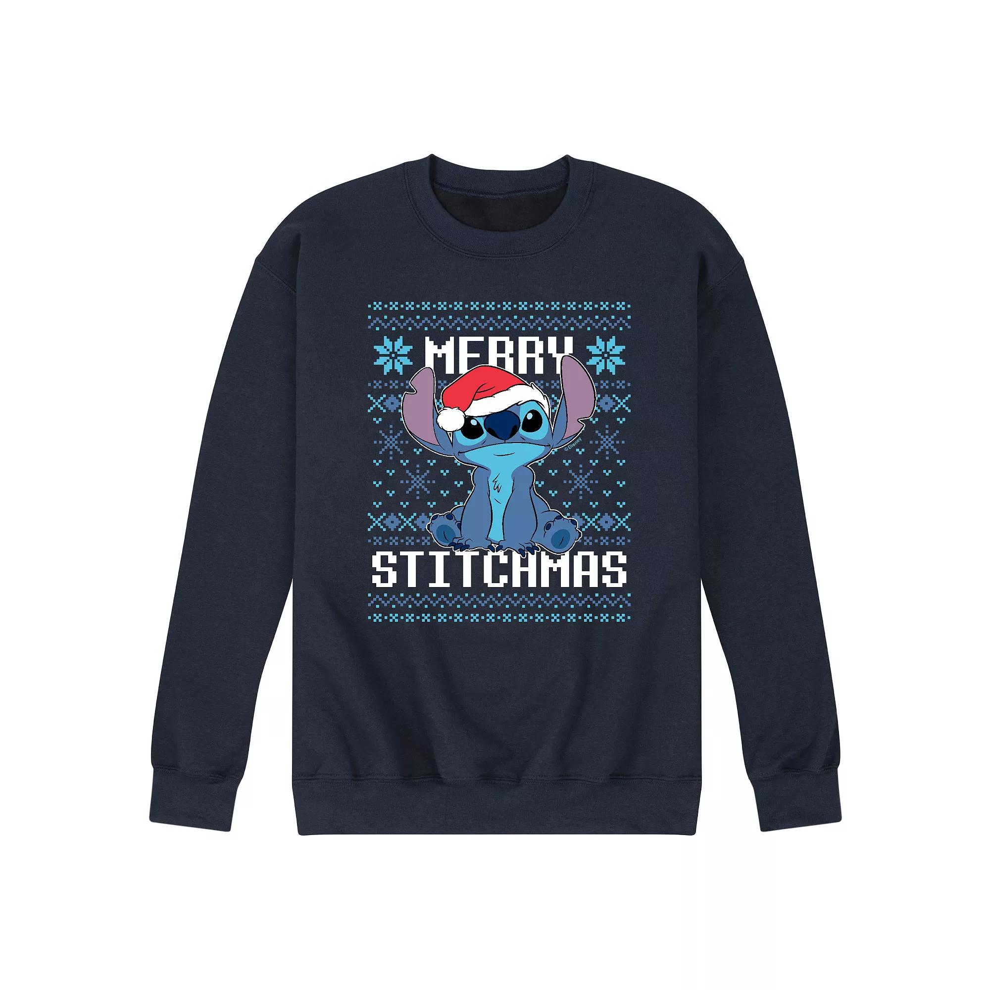 Disney's Lilo & Stitch Men's Merry Stitchmas Fleece Sweatshirt,  Product Image
