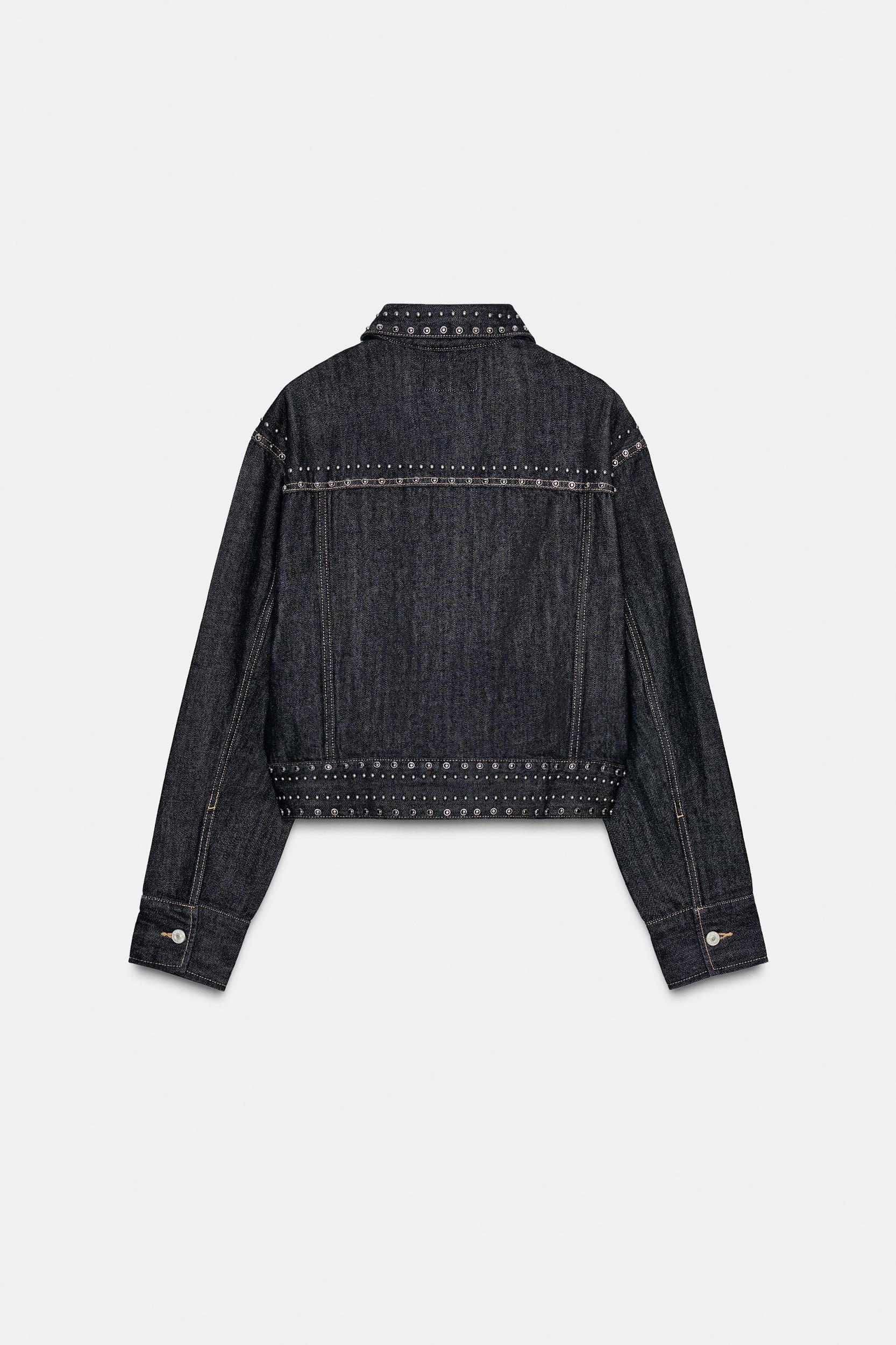STUDDED DENIM EFFECT JACKET Product Image