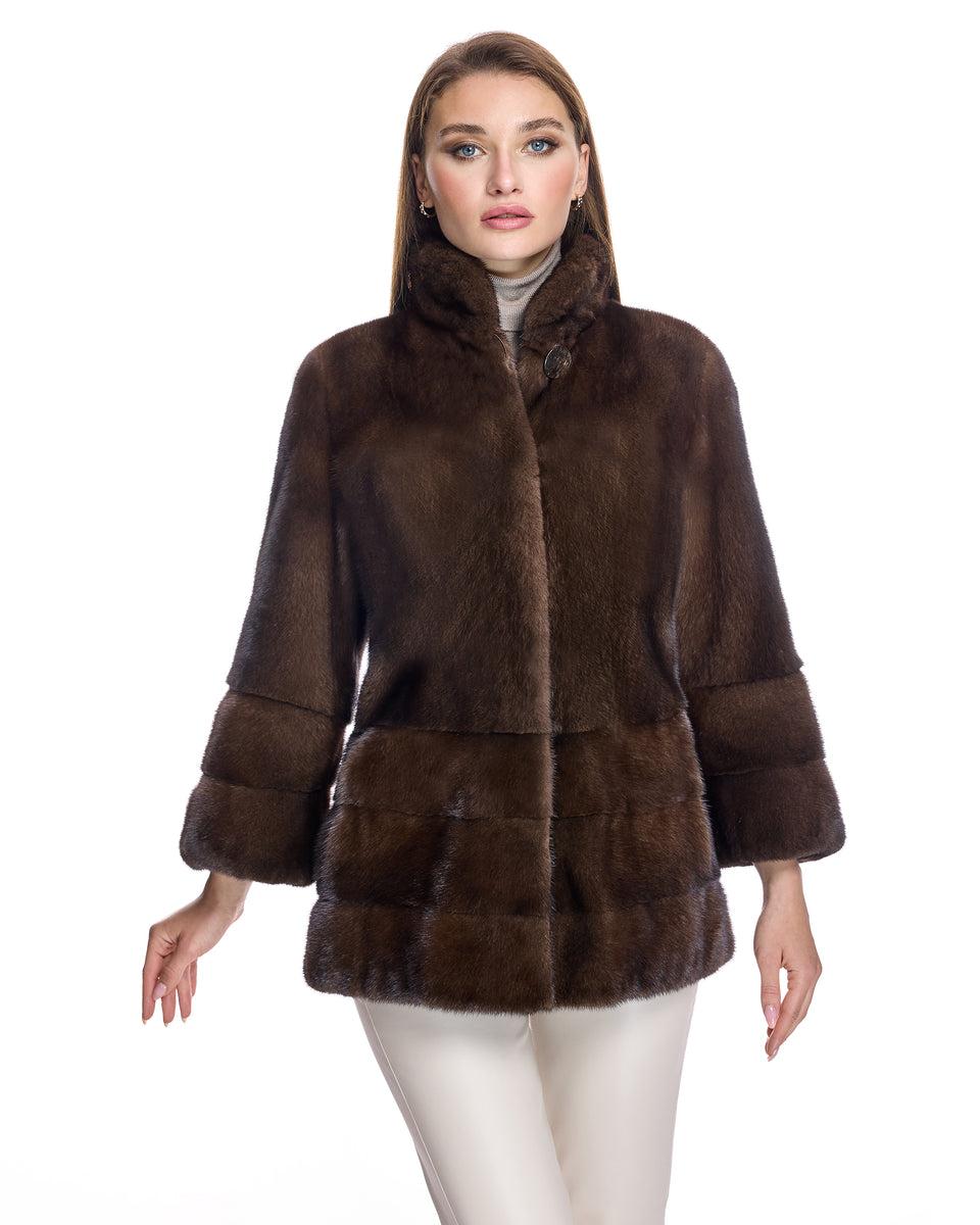 Mink Jacket with Horizontal Hem Product Image