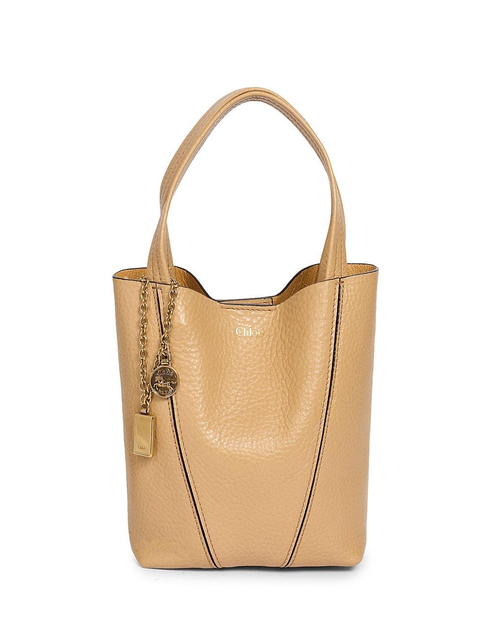 Womens Small Spin Leather Tote Bag Product Image