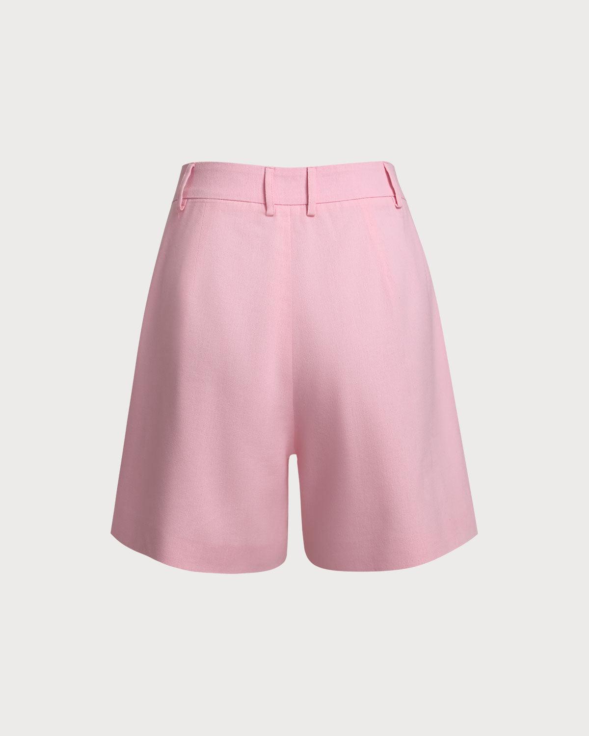Pink Ruched Pocket Shorts Product Image