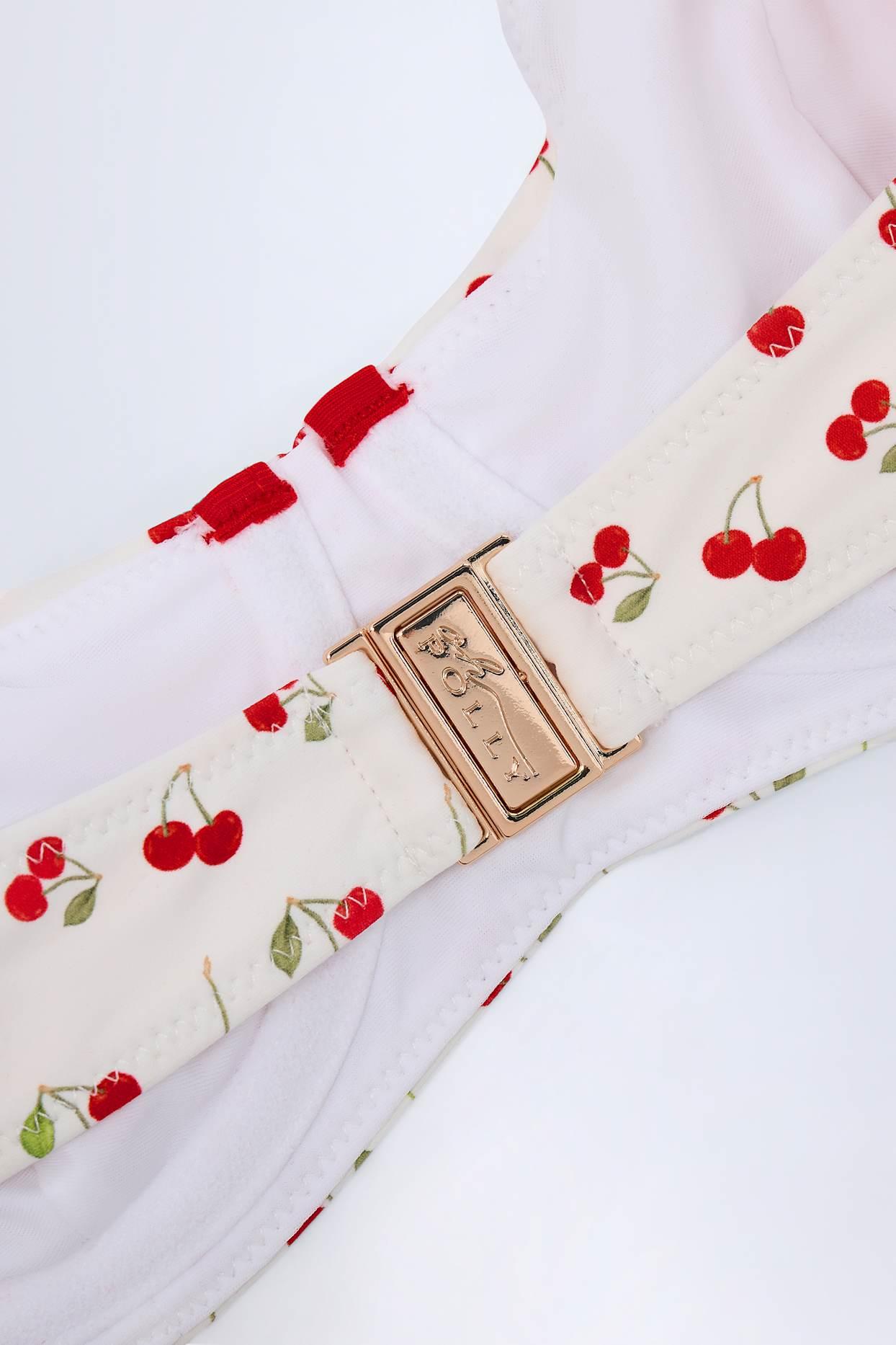 Contrast Underwired Balconette Bikini Top in Cherry Print Product Image