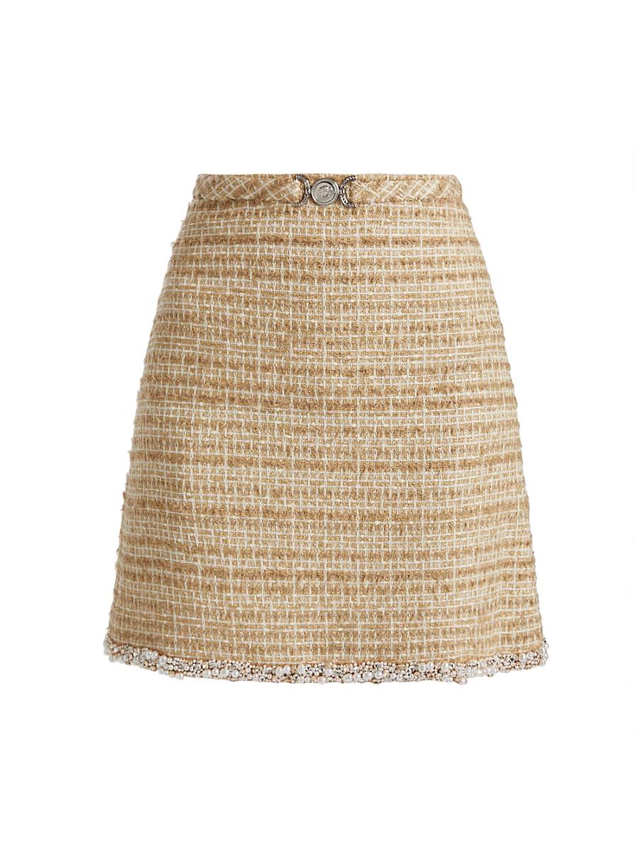 Womens Cotton-Blend Tweed Miniskirt Product Image