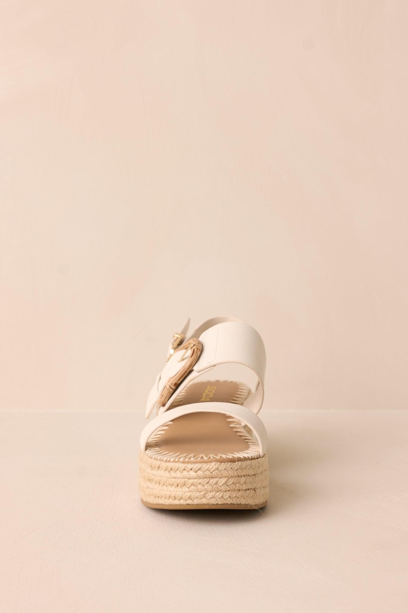 Warm Breeze Ivory Espadrille Platform Sandals Product Image