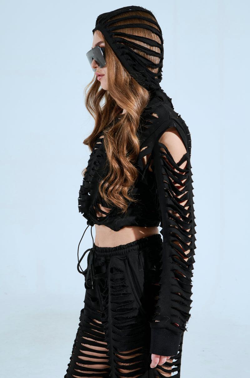 CLEAN LINES SLASHED HOODIE Product Image