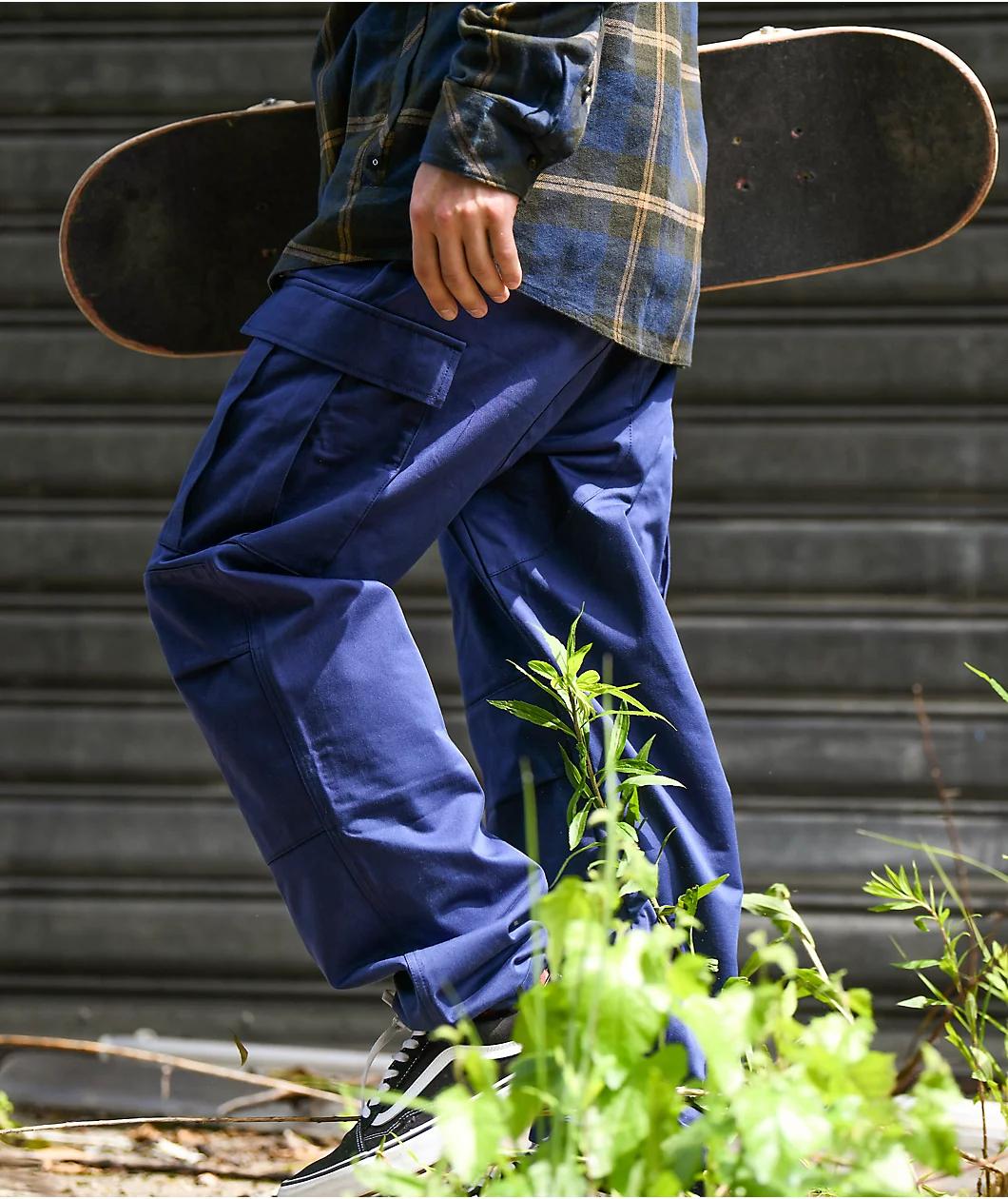 Empyre Loose Fit Navy Cargo Skate Pants Product Image