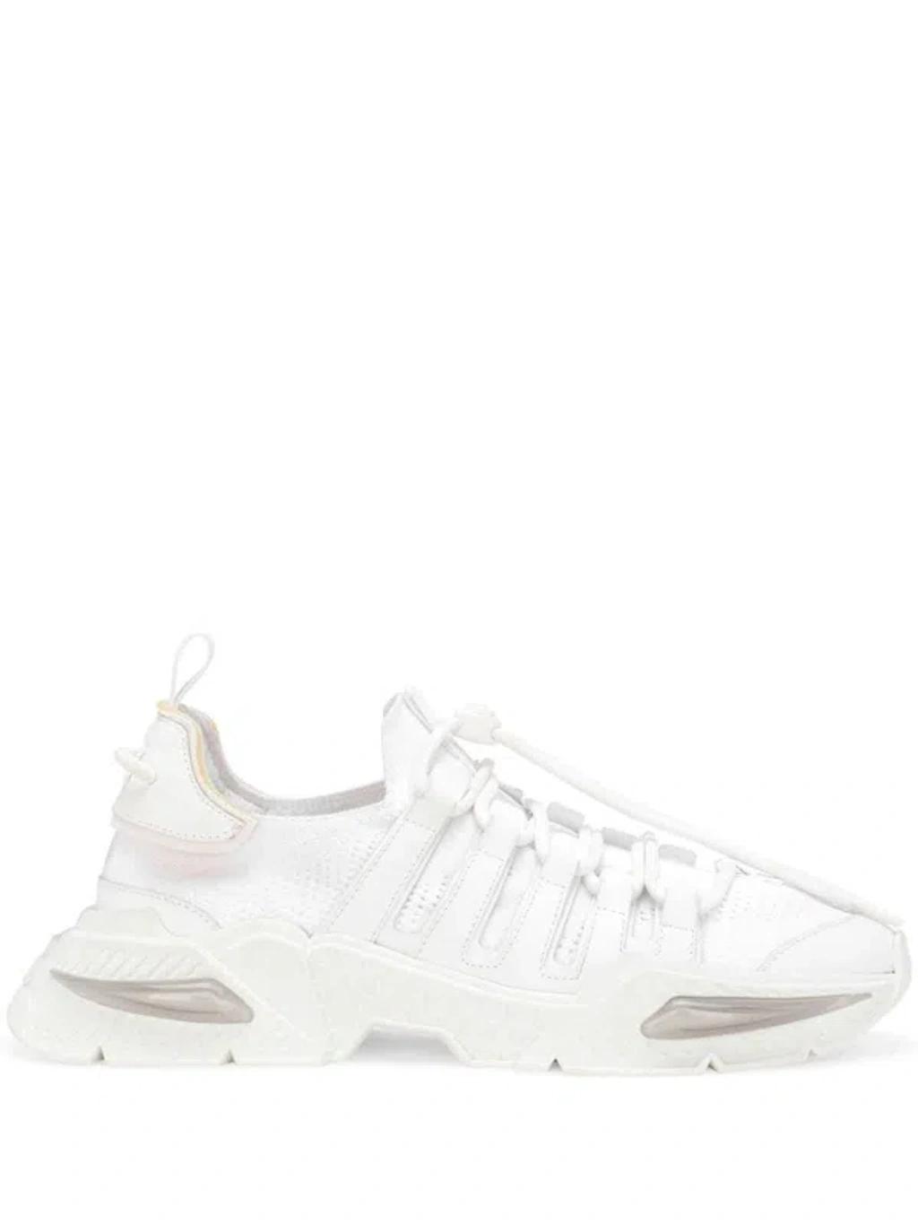 DOLCE & GABBANA White Sneakers With Modern Silhouette And Unique Lacing System Product Image