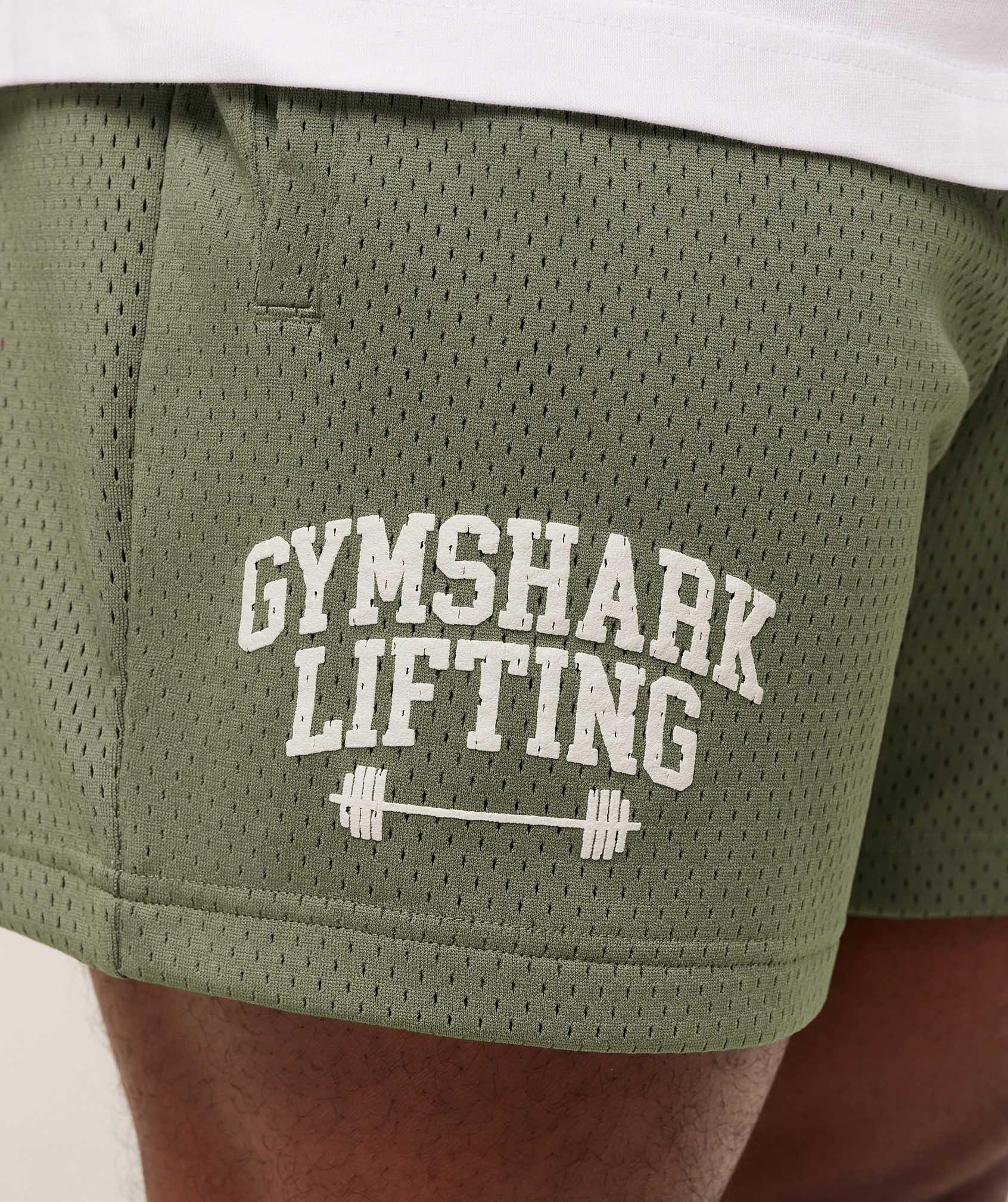 Gymshark Gymshark Lifting Barbell Mesh 5" Short - Base Green Male Product Image