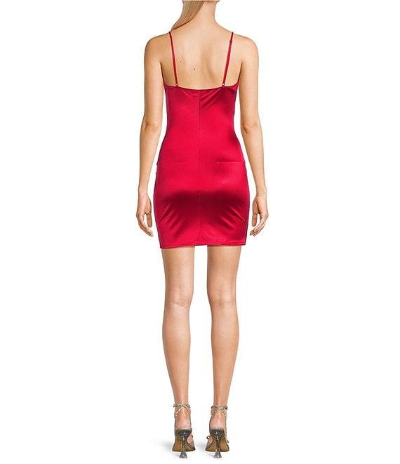 Honey and Rosie Sleeveless Faux-Wrap Sheath Dress Product Image