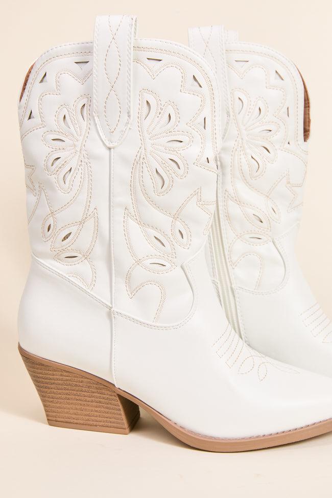 Elk White Cowboy Booties Product Image