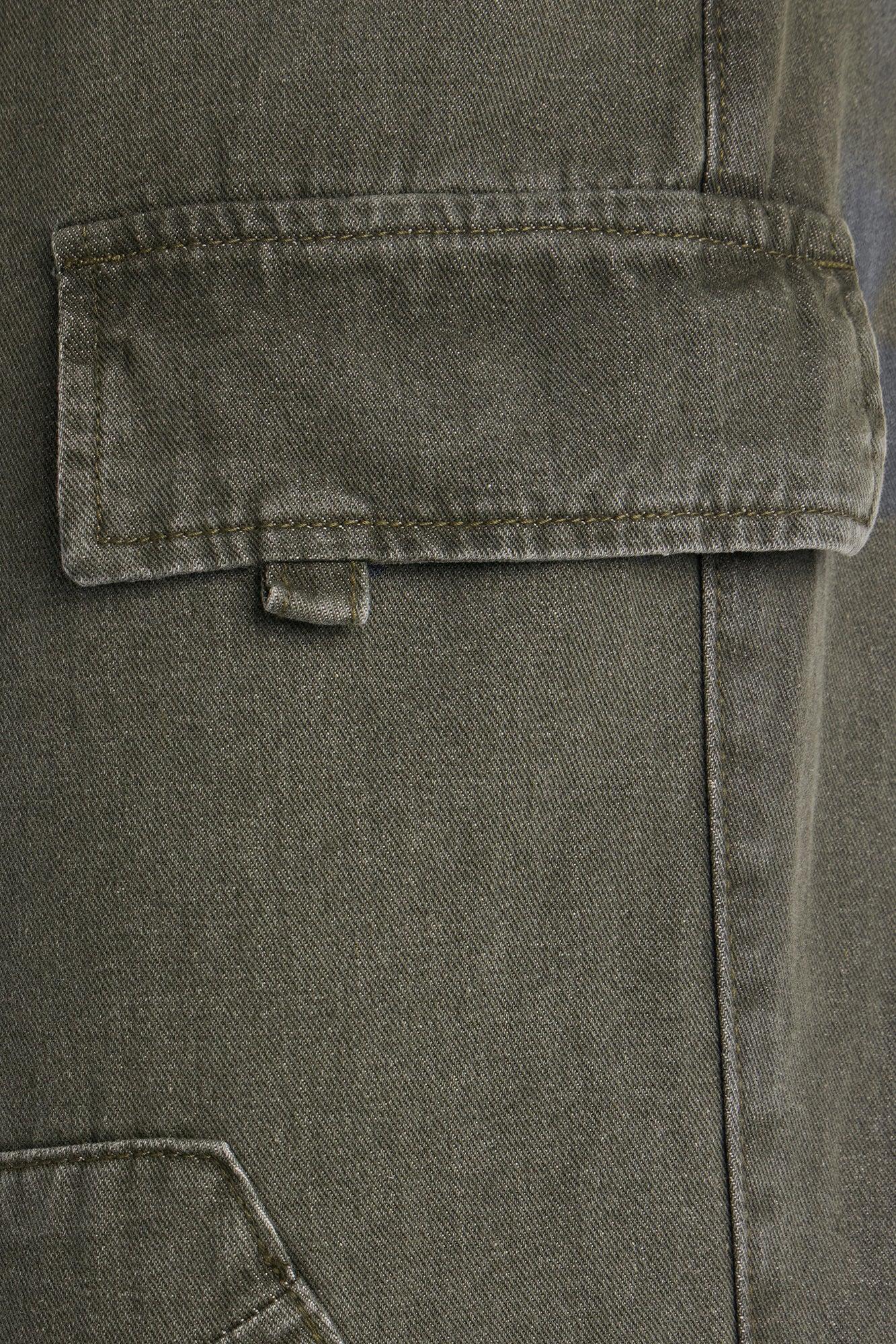 Kendra High Rise Wide Leg Cargo Pant - Olive Female Product Image