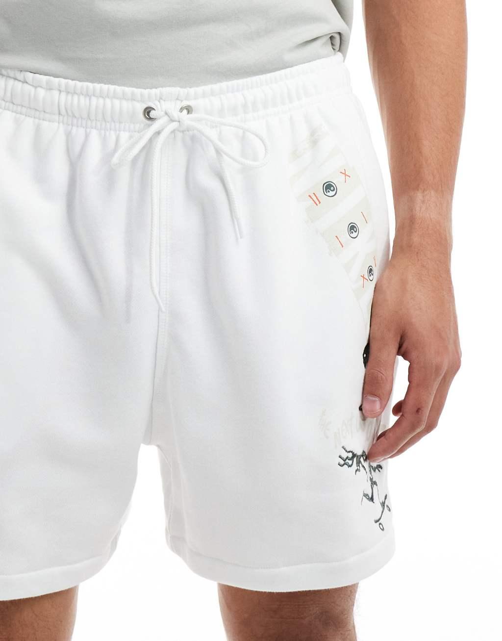 Nike club skeleton skate shorts in white Product Image