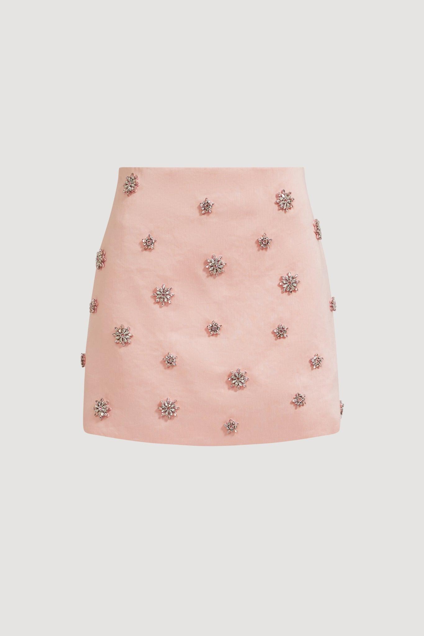 Demi Crystal Mini Skirt-TEA BLOSSOM / 4 Product Image