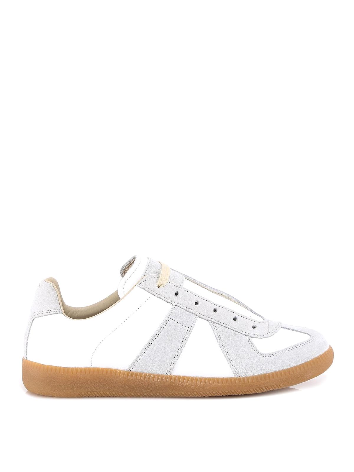 MAISON MARGIELA Replica Leather And Suede Sneakers In White Product Image