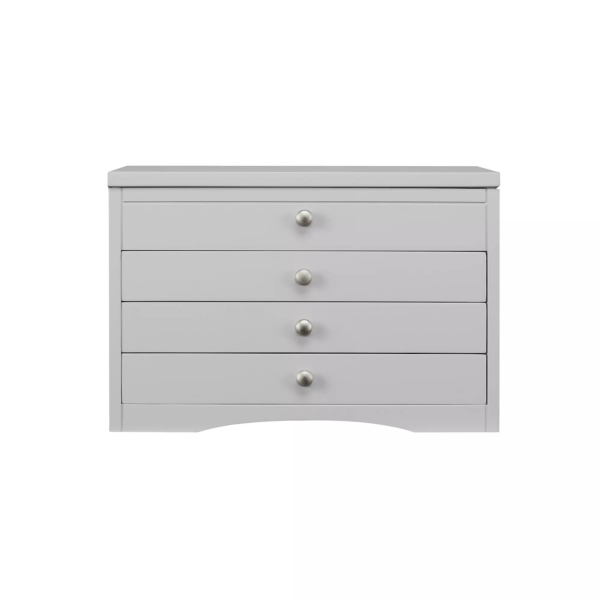 Elegant Grey Lift Top Jewelry Box, Women's, Gray Product Image