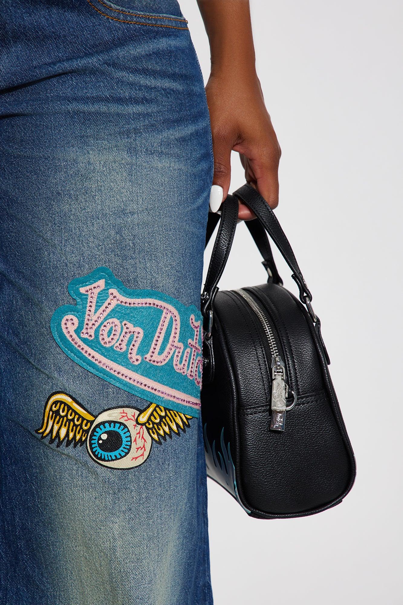 Von Dutch Eyeball Tinted Wide Leg Jeans - Dark Wash Female Product Image